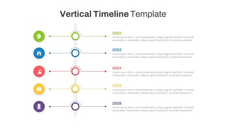 Free vertical timeline powerpoint template Multicolor