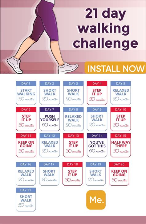 Free walking plan to lose weight. Oct 20, 2023 · Day 2: Set a treadmill to an incline level between 3 and 5 percent and walk at a brisk pace for 15 minutes. Increase the incline level by another 2 to 3 percent and walk at a slightly slower pace for another 15 minutes. Day 3: Rest. Day 4: Start your day with a casual 20-minute walk on an empty stomach. 