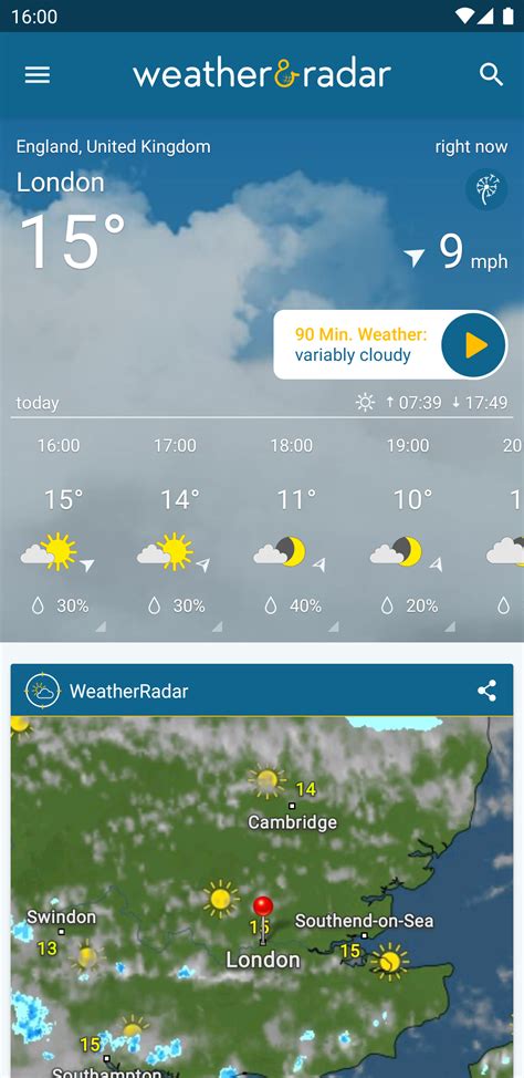 Free. Offers In-App Purchases. Screenshots. Check the local weather forecast to get ready for today! Get timely alerts in case severe weather occurs. Follow weather patterns on the radar map, or consult the charts.. 