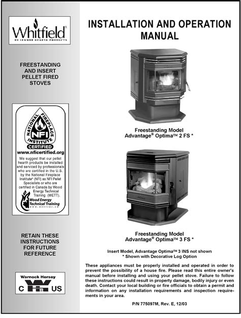 Free whitfield pellet stove advantage user manual. - Stiga park pro 20 workshop manual.
