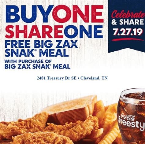 In celebration of Random Acts of Kindness Day, Zaxby’s is offering a Buy One, Give One Free Big Zax Snak meal deal on Saturday, February 17, 2024. The Zaxby’s Big Zax Snak meal includes three hand-breaded Chicken Fingerz, Texas Toast, and Zaxby’s signature Zax Sauce, served with Crinkle Fries and a small drink. In order to …