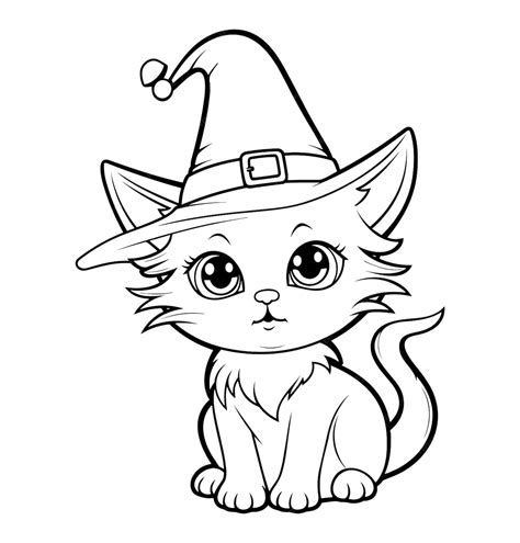 FreeWitchcatColoringPages