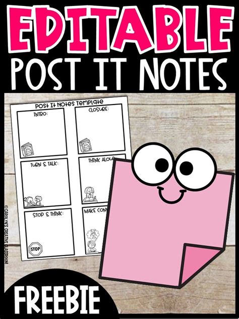 Freebie Editable Post It Note Template For Printing On A Sticky Note