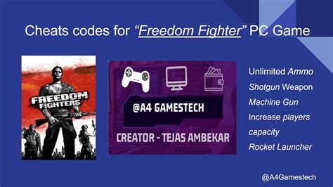 Freedom fighter game cheat code