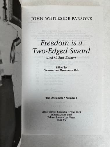 Freedom is a two edged sword and other essays oriflamme. - Die frankfurter schriften giordano brunos und ihre voraussetzungen.