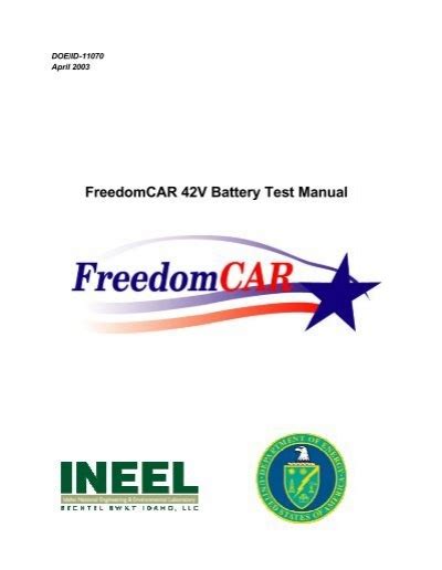 Freedomcar power assist battery test manual. - Kia sorento 2004 2009 workshop service manual repair.