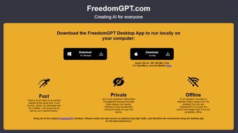Freedomgpt. さらに、FreedomGPT はインターネット接続なしでも使用できます。. これにより、Web に接続していない場合でも便利になります。. ここにいくつかの 利点 FreedomGPT の使用: 無修正なので、どんなにデリケートな内容や物議を醸す内容であっても、どんな質問でも ... 