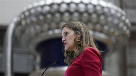 Freeland says drop in foreign-aid spending is not a cut, Ukraine fight is pivotal