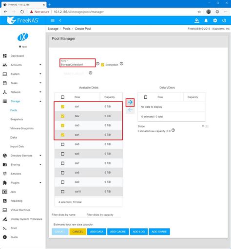 Freenas pool manager no available disks.  Pools Storage ‣ Pools is used to ...