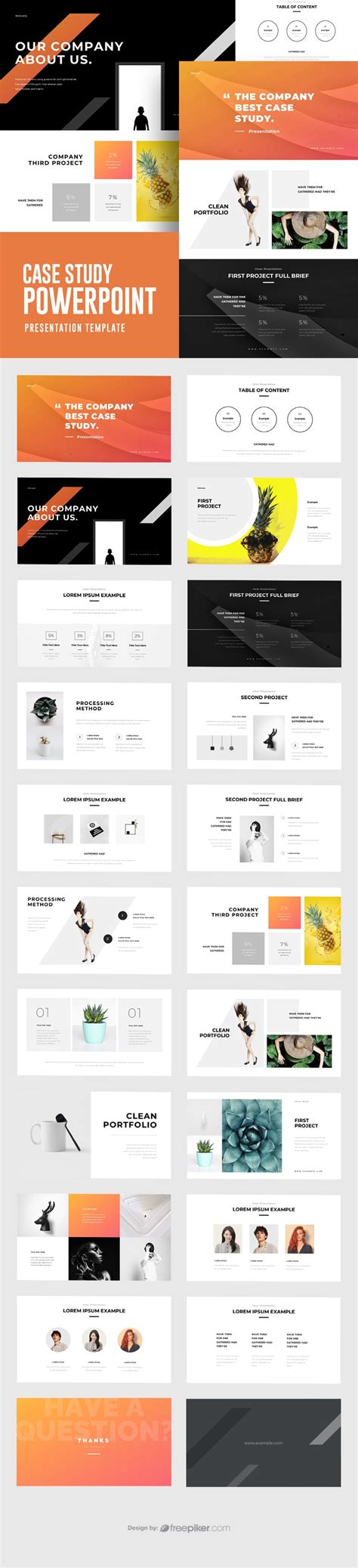 Freepiker case study powerpoint template