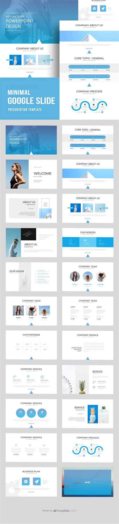 Freepiker minimal google slide template