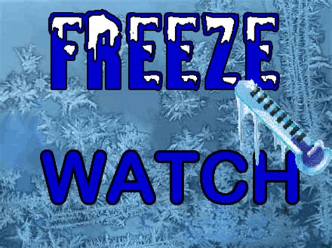 Freeze Watch Sunday Night; Freezing Conditions Could Damage or Kill Tender Vegetations and Crops
