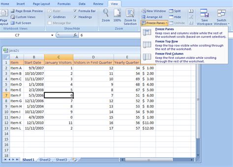 Freezing/Unfreezing Pane a Protected Sheet - Excel 2007