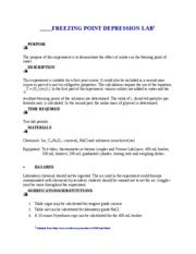 Freezing point depression lab report course hero.  This experiment investigates the...