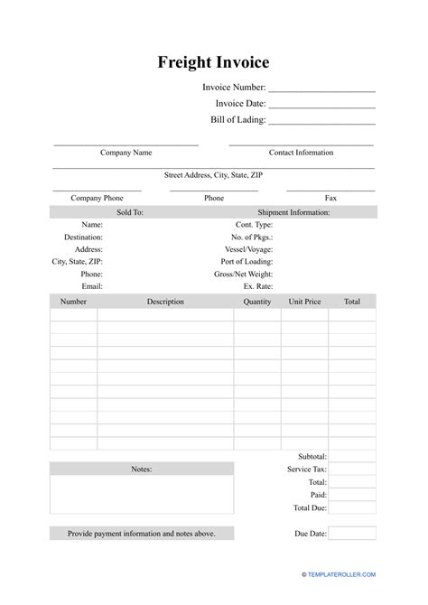 Freight Broker Invoice Template