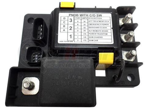 Freightliner Power Net Distribution Module. By Littelfuse. Auxiliary PNDB with C/O Switch. Includes Fuses Pictured P/N: A06-75208-009 - Supersedes to A66-03715-009. Please Verify Fit to Your Truck. Minor Cosmetic Blemishes, Slightly Dusty Does Not Include Original Packaging. Multiple in Quantity - Item Received May Vary Slightly from Listing Photos. 