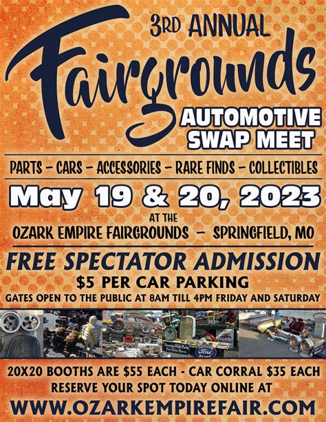 June 1st 2023: Several people have been asking if the Original OC Swap Meet is returning to the fairgrounds. Since it was last held in December of last year their have not been any held in 2023. The swap meet itself was getting smaller and smaller with less vendors then in February a Go Fund me page was set up with the money to be used to pay the site …. 