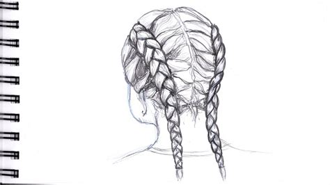 French Braid Drawing Front View