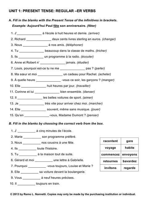 French Grammar Exercises Pdf