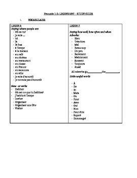 French Level 1 Unit 3