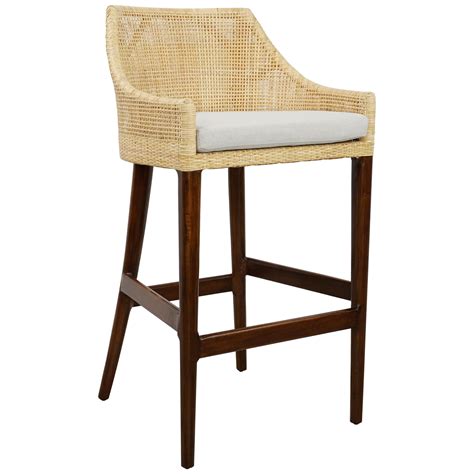 French Rattan Counter Stool