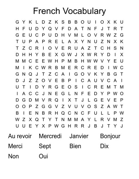 French Word Search WordMint
