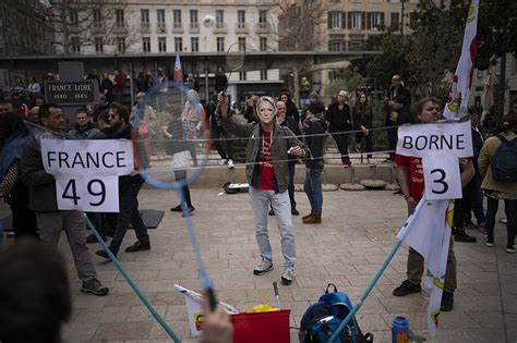 French pension protests mostly calm, uncollected trash grows