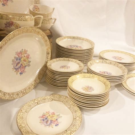 (255) $9.00. Vintage French Saxon China - Crocus Pattern - Pink, Gray and Black - Platinum Accent - Bread and Butter Plate. (2.2k) $6.40. $8.00 (20% off) Vintage French Saxon China 22K Gold Floral Serving Bowl. (11) $22.49. $24.99 (10% off) FREE shipping. French Saxon China Platter Wrtd 22K Gold Mauve Burgundy Rim Floral Center USA.