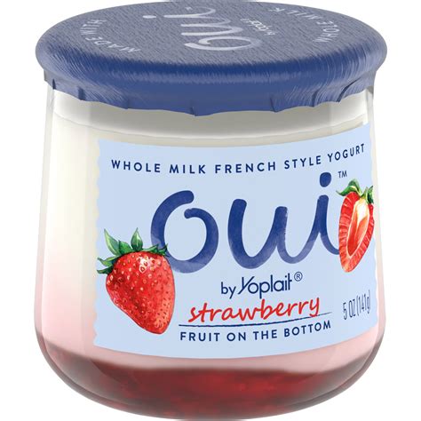 French style yogurt. Oui by Yoplait's newest French-style yogurt flavors include flavors inspired by warm weather drinks for adults. The three new and limited-edition yogurt jars for the springtime include Strawberry Rosé, Mango Champagne, and Dairy Free Mango Champagne. While the traditional dairy-based products are made with a combination of whole milk and fruit ... 