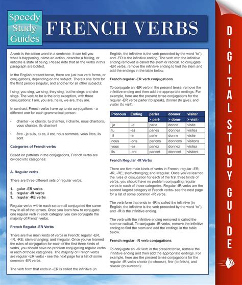 French verbs speedy language study guides by speedy publishing. - Französisch-frankoprovenzalische dialektgrenze zwischen jura und saône..
