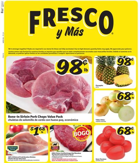 Fresco y mas weekly ad. Fresco Y Mas - Weekly Circular - Valid To 2023-08-15 Circular Search. Zip Code Store. Available Circulars. Weekly Circular Categories. Dairy 11 items Deli 46 items ... 