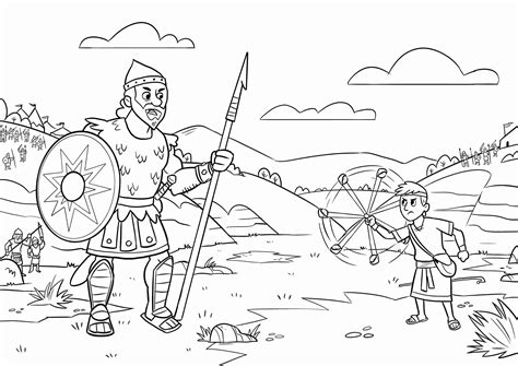 Fresh David and Goliath Coloring Pages Pdf