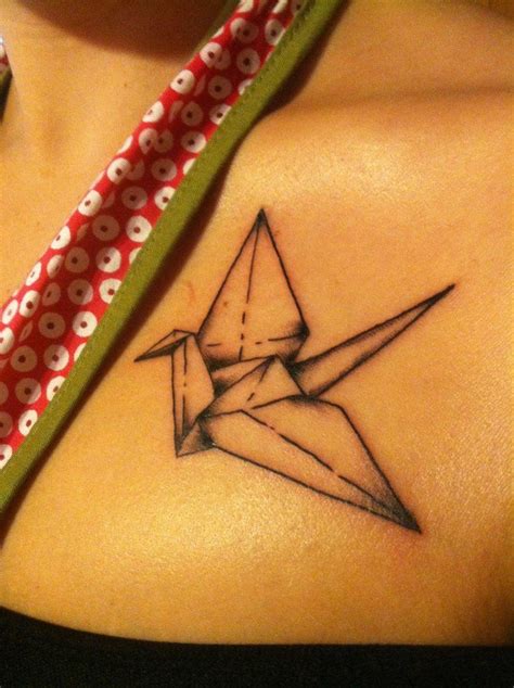Fresh origami paper crane by Jimbo at Boulevard tattoo Anderson, SC