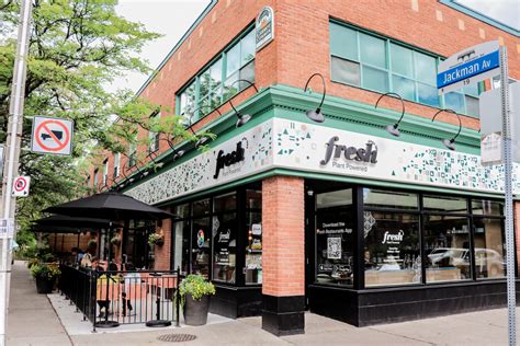Fresh restaurant. It was our first restaurant when we launched Fresh in 1999! Since then, Fresh Kitchen + Juice Bar has been a Toronto staple for modern, vegan food and drinks, capturing the hearts of people who want to eat with freshness in mind. Our Crawford location is perfectly located to have a picnic in Trinity Bellwoods Park or pop in for lunch on our all ... 