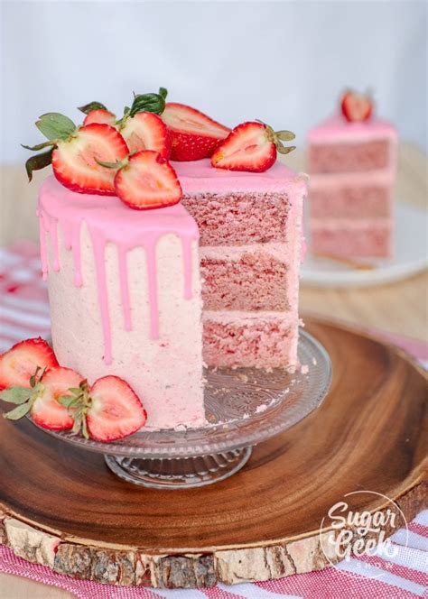 Fresh strawberry cake made from scratch Sugar Geek Show