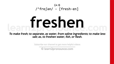 Freshened Definition & Meaning - Merriam-Webster