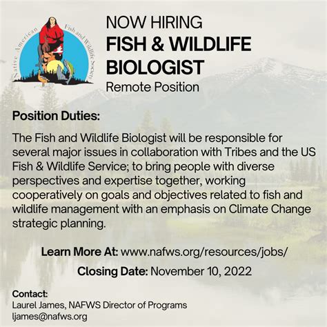 Freshwater Fisheries Biologist Job Position Available