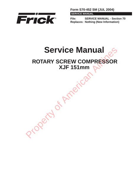 Frick XJF 151A Manuals ManualsLib