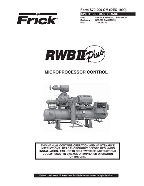 Frick rwb ii plus maintenance manual. - 2009 acura tl crankshaft seal manual.