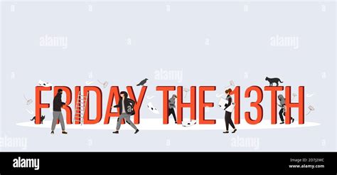 Friday the 13th Word Concepts Flat Color Vector Banner Stock Vector