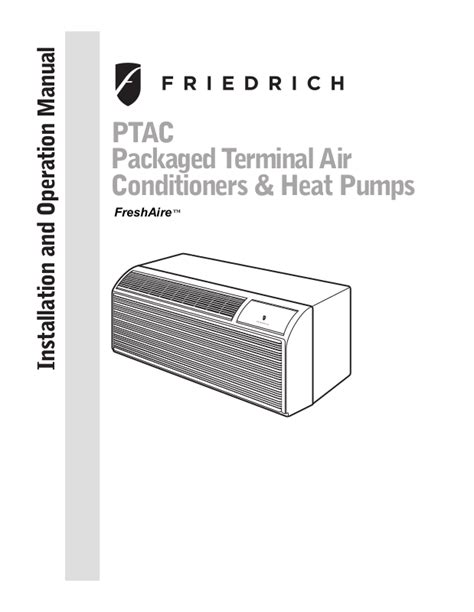 Friedrich PVH12K, PVH09K, PVH09R, PVH12R User Manual