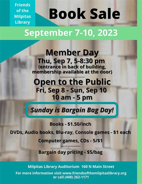 Friends of the Milpitas Library holding 4-day book sale