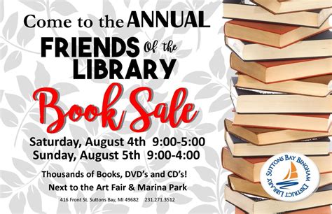 Friends of the library book sale. The 2024 small sales will be held at the Blasco Library and are scheduled for the following dates: May Sale: Thursday, May 9 through Saturday, May 11, 2024. October Sale: Thursday, Oct. 17 through Saturday, Oct. 19 ,2024. Learn about upcoming book sales! SAVE THE DATES: The Great American Book Sale will … 