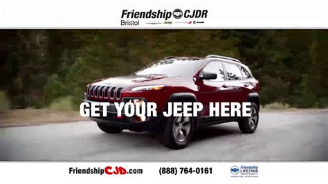 Friendship jeep. Fri 8:30 AM - 8:00 PM. Sat 8:30 AM - 7:00 PM. (423) 460-9753. https://www.friendshipchryslerjeepdodge.com. From the website: Friendship Chrysler Jeep Dodge of Bristol is your source for new Chrysler, Dodge, Jeep, Ram, Wagoneers and used cars in Bristol, TN. Browse our full inventory online and then come down for a test drive. 