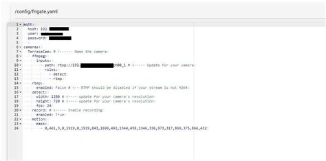 Frigate webcam. yaml file provided within this repository is specifically...