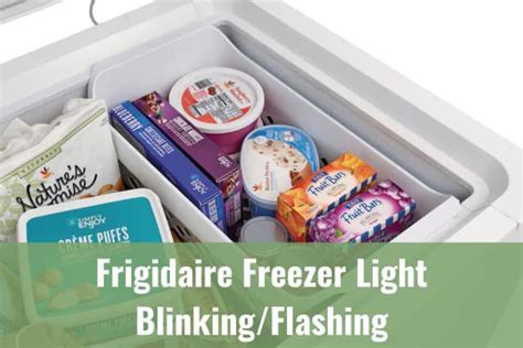 Frigidaire freezer light flashing. A flashing light with an audible alert indicates a high temp condition (see "Temperature Too warm" in the TROUBLESHOOTING section. High Temp Alert. If the temperature inside the cabinet exceeds 21°F (-6°C), the LED light at the bottom of the cabinet will flash and the alarm will sound. The alarm can be reset by opening and then closing the door. 