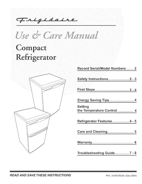 Frigidaire gallery refrigerator repair manual owner. - Big book study guide for compulsive overeaters.