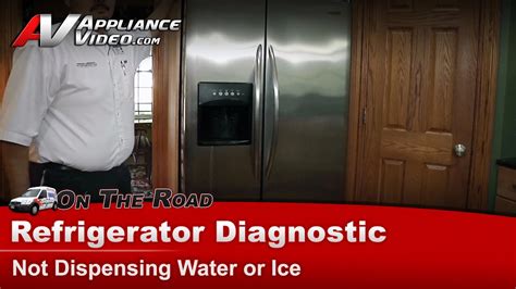 Frigidaire refrigerator not dispensing water or ice. If you find your refrigerator water line frozen, check your freezer temperature to make sure it's between 0-5℉. A temperature below 0℉ is more likely to freeze the line. To defrost the water line, the refrigerator ice maker needs to be disconnected and removed from the freezer. Once the line is accessible, aim a hairdryer at it for 15 ... 