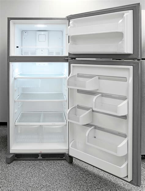 Frigidaire refrigerator reviews. Basic fridge but a great price for stainless steel and the size, 20 cubic ft vs a lot of 15 and 17 for the same price and even in white sometimes. Very sleek and clean looking fridge. This review is from Frigidaire - 20.5 Cu. Ft. Top-Freezer Refrigerator - Stainless Steel. I would recommend this to a friend. 