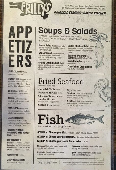 Frilly's seafood bayou kitchen menu. Things To Know About Frilly's seafood bayou kitchen menu. 